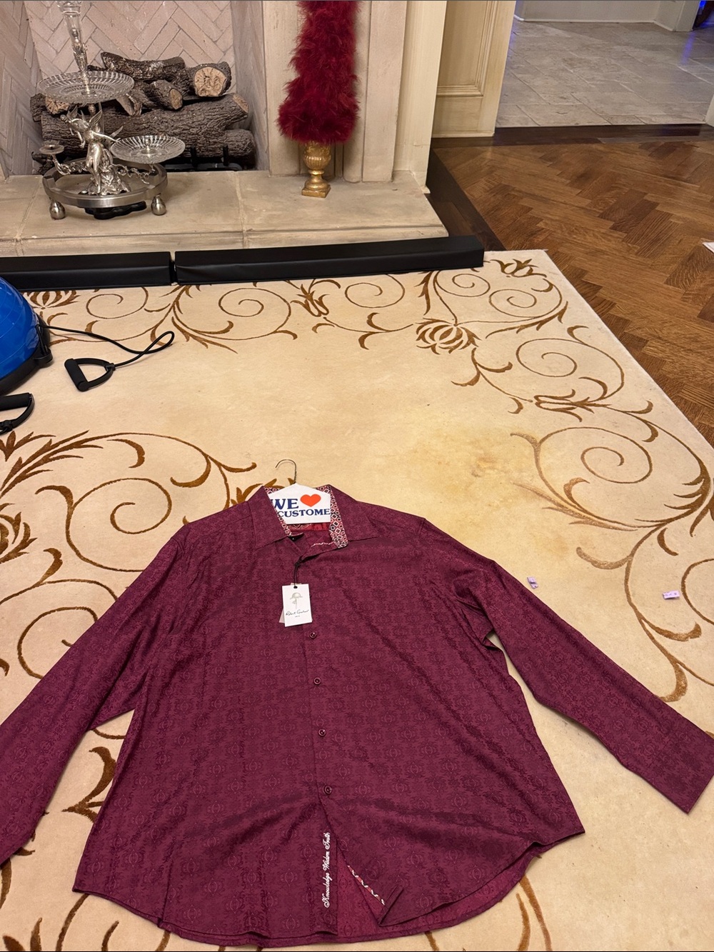 Robert Graham Burgundy Paisley Dress Shirt